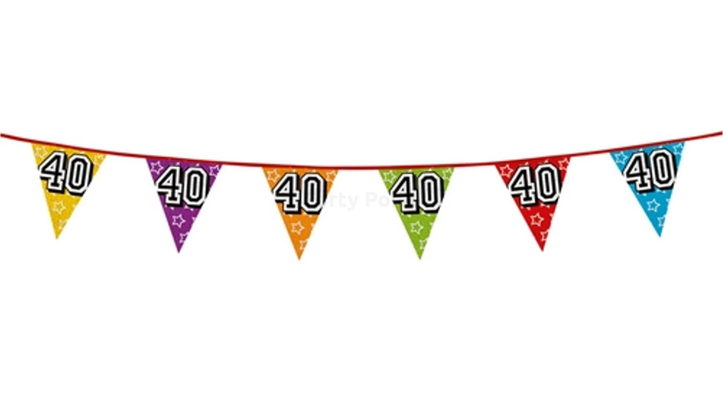 40-es színes zászlófüzér