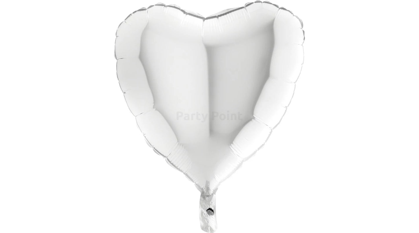 45 cm-es Fehér szív alakú