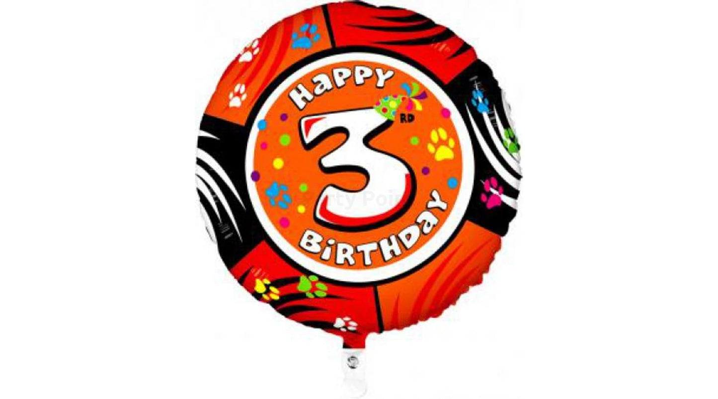 Róka mintás Happy Birthday 3 számmal