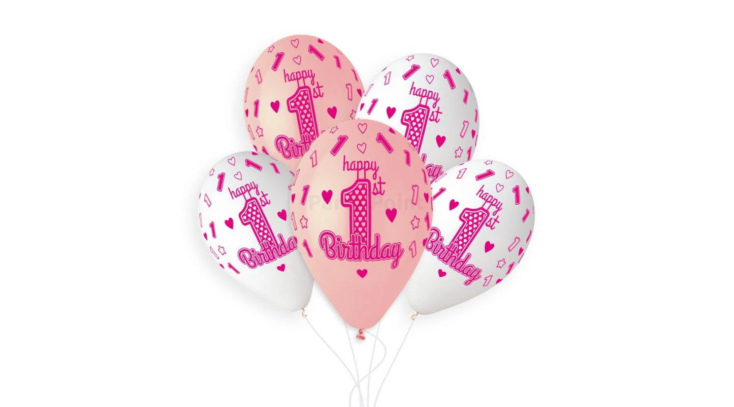 1. születésnapos pink-fehér