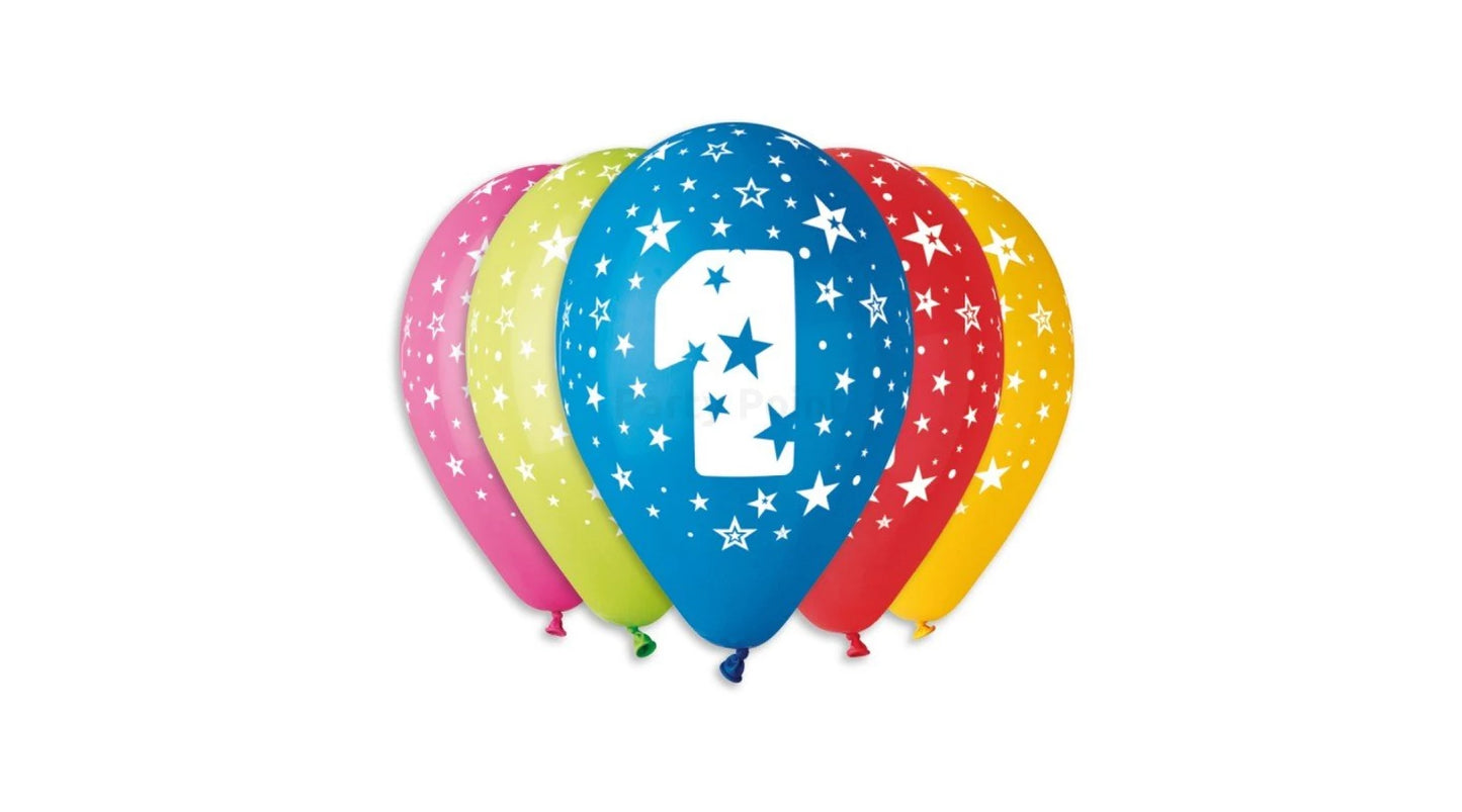 30 cm-es Számos 1 mintás gumi lufi