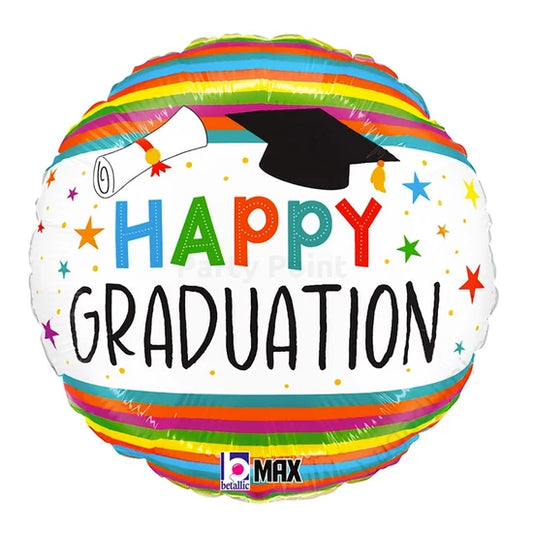 45 cm Szivárványos happy graduation