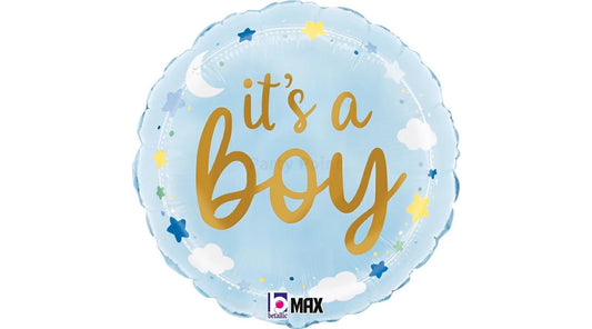 45 cm-es It's a Boy felhős fólia lufi