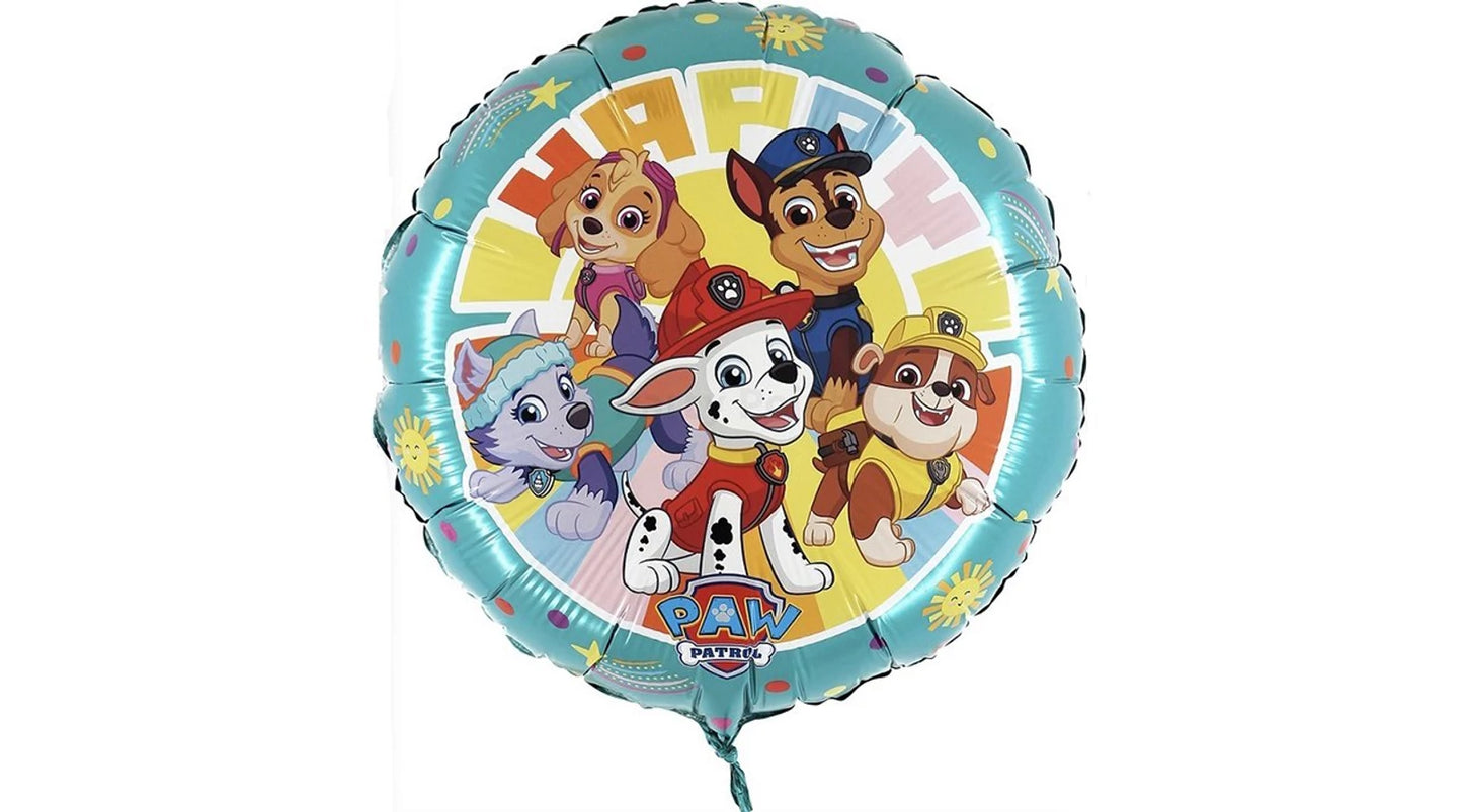 45 cm-es Mancs Őrjárat türkiz fólia lufi