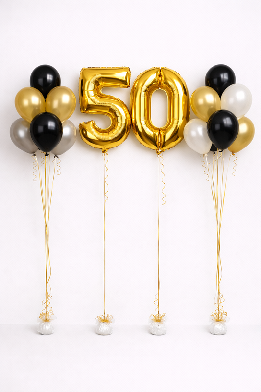 2 fólia szám és 5-5 db gumi lufi csomag