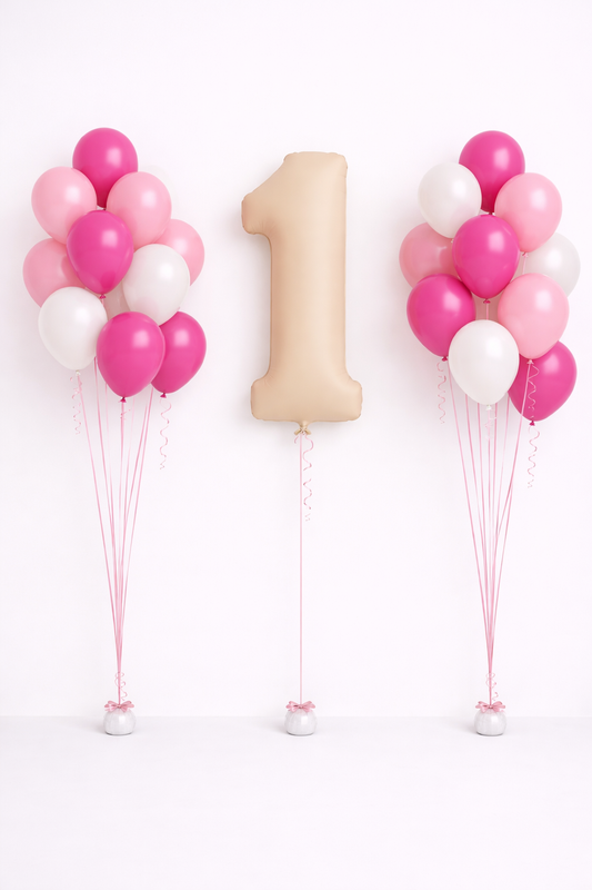 1 fólia szám és 10-10 db gumi lufi csomag