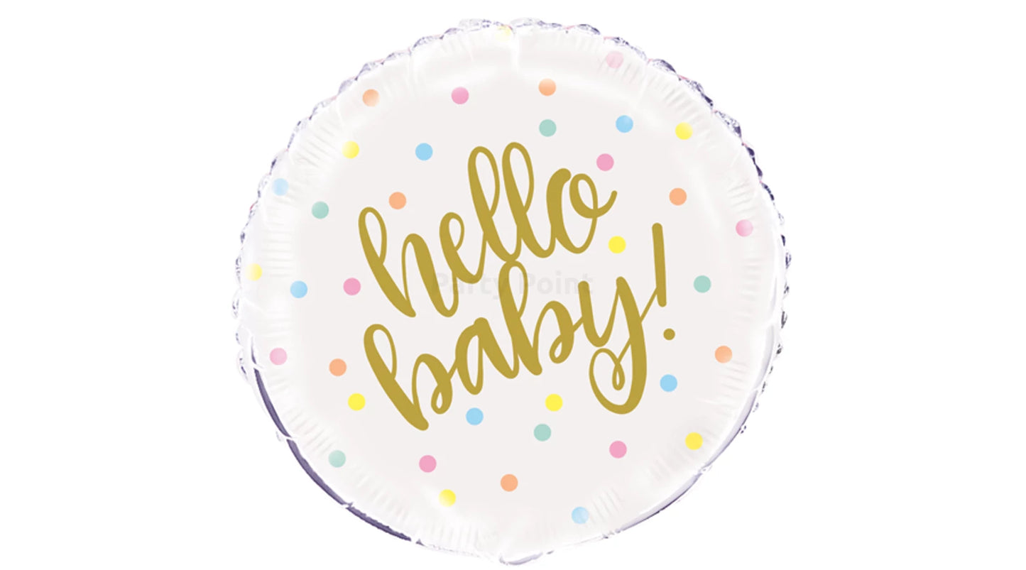 Hello baby kerek fólia lufi