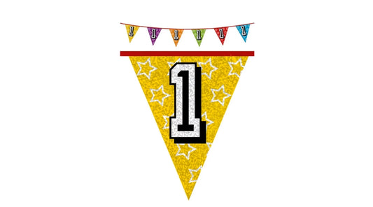 1-es színes zászlófüzér