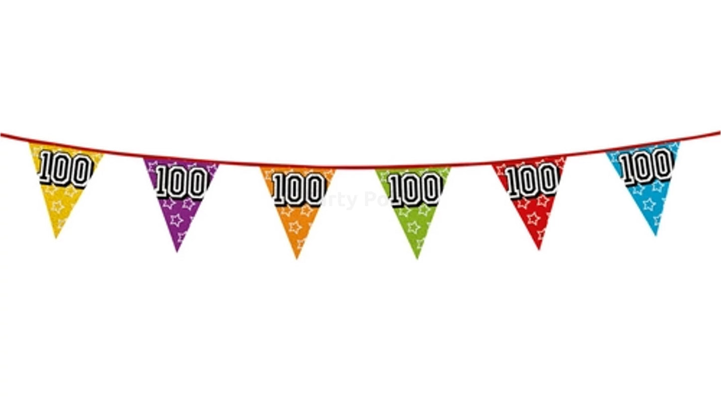 100-as színes zászlófüzér