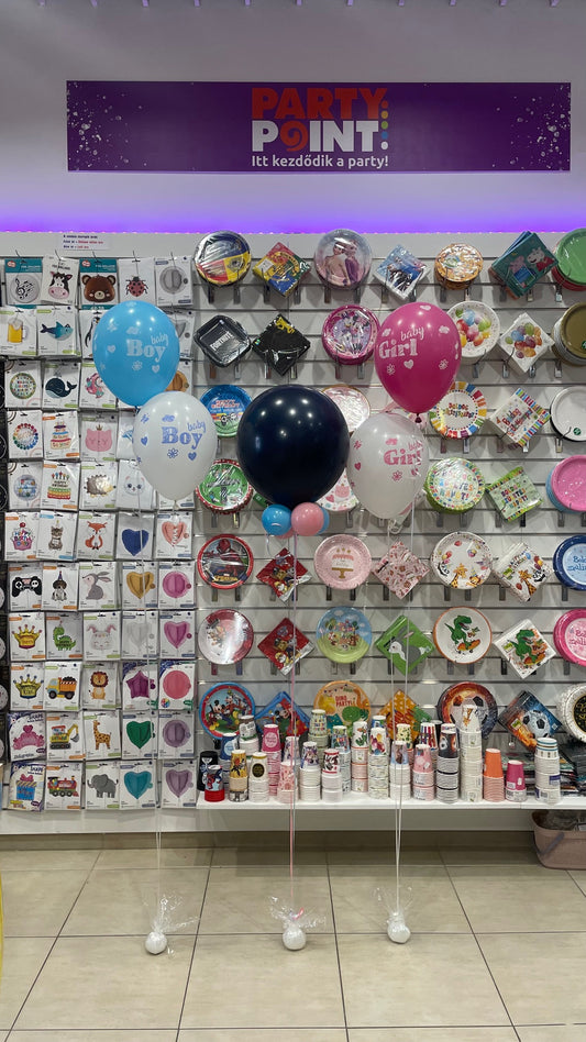 Babaneme felfedő lufi fekete 48 cm-es