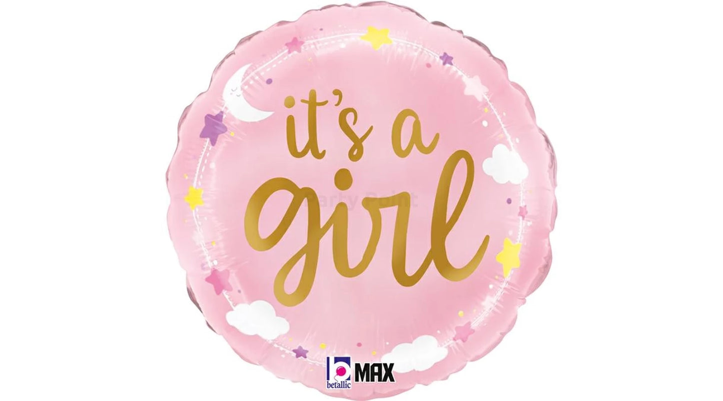 It's a Girl felhős fólia lufi