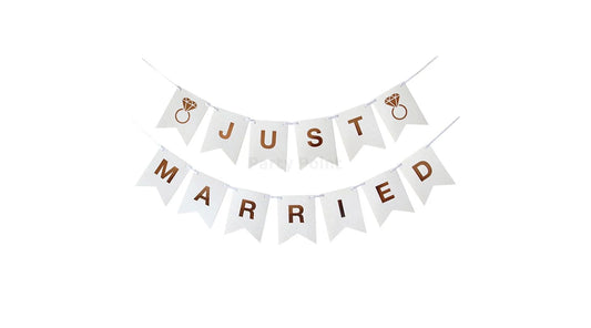 Just Married fehér-rosegold felirat