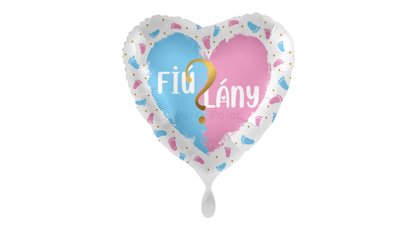 Fiú ? Lány szív alakú fólia lufi