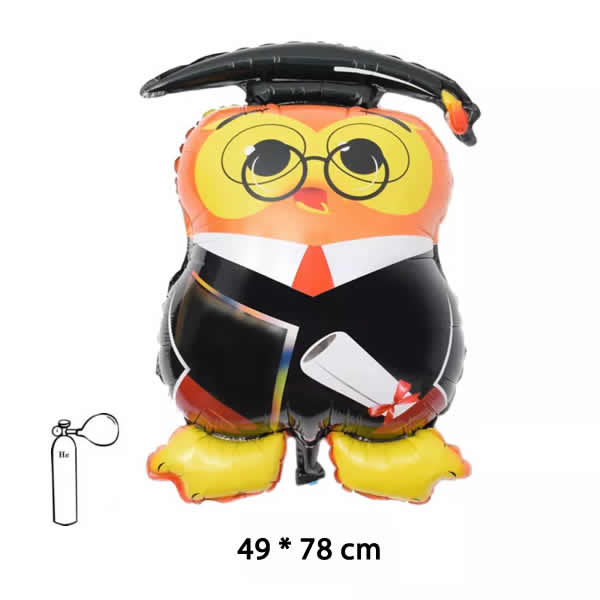 78 cm szemüveges diploma kalapos bagoly