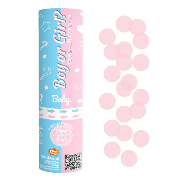 Konfetti kilövő BOY OR GIRL, rózsaszín