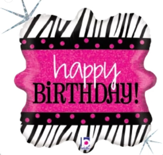 Zebra mintás Happy Birthday